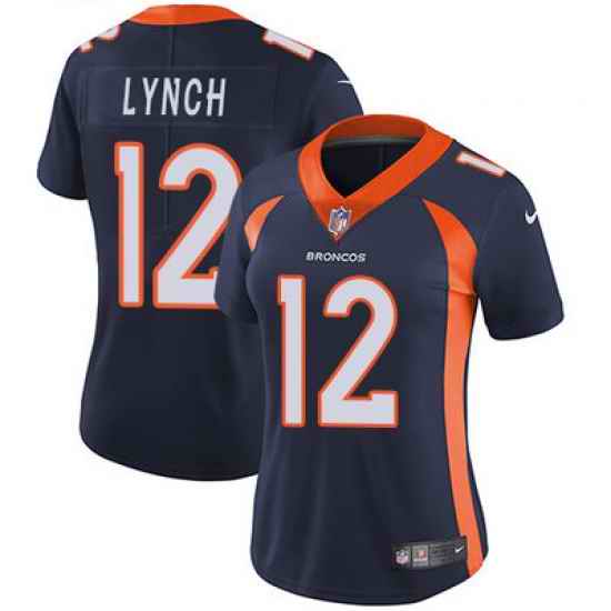Nike Broncos #12 Paxton Lynch Blue Alternate Womens Stitched NFL Vapor Untouchable Limited Jersey